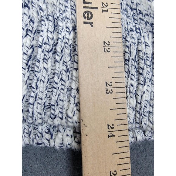 L.L.Bean Sweater Mens XL Gray White Marled Knit Cotton Full Zip Cardigan Pockets - Picture 10 of 11